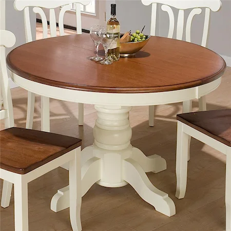 Two Tone Cottage Pedestal Dining Table